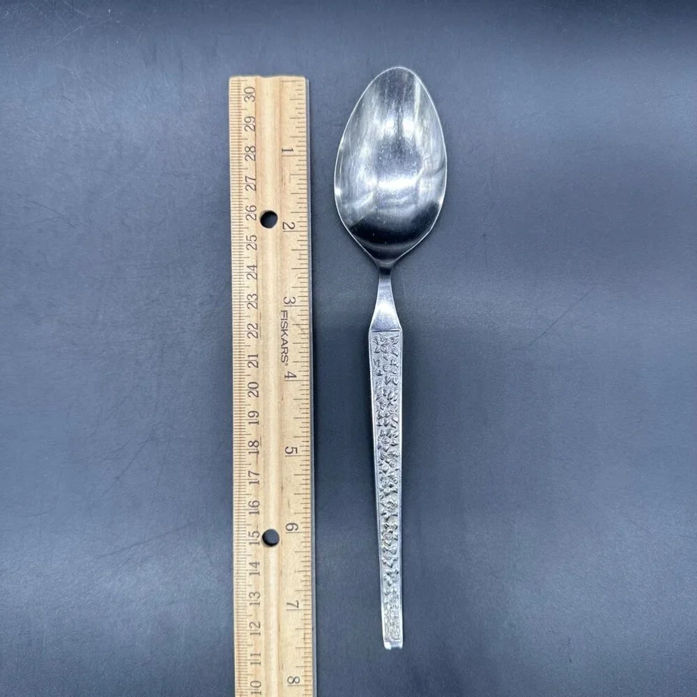 Vtg Tablespoons National Stainless Parma Japan Floral Mid Century Rose Floral - Picture 10 of 10